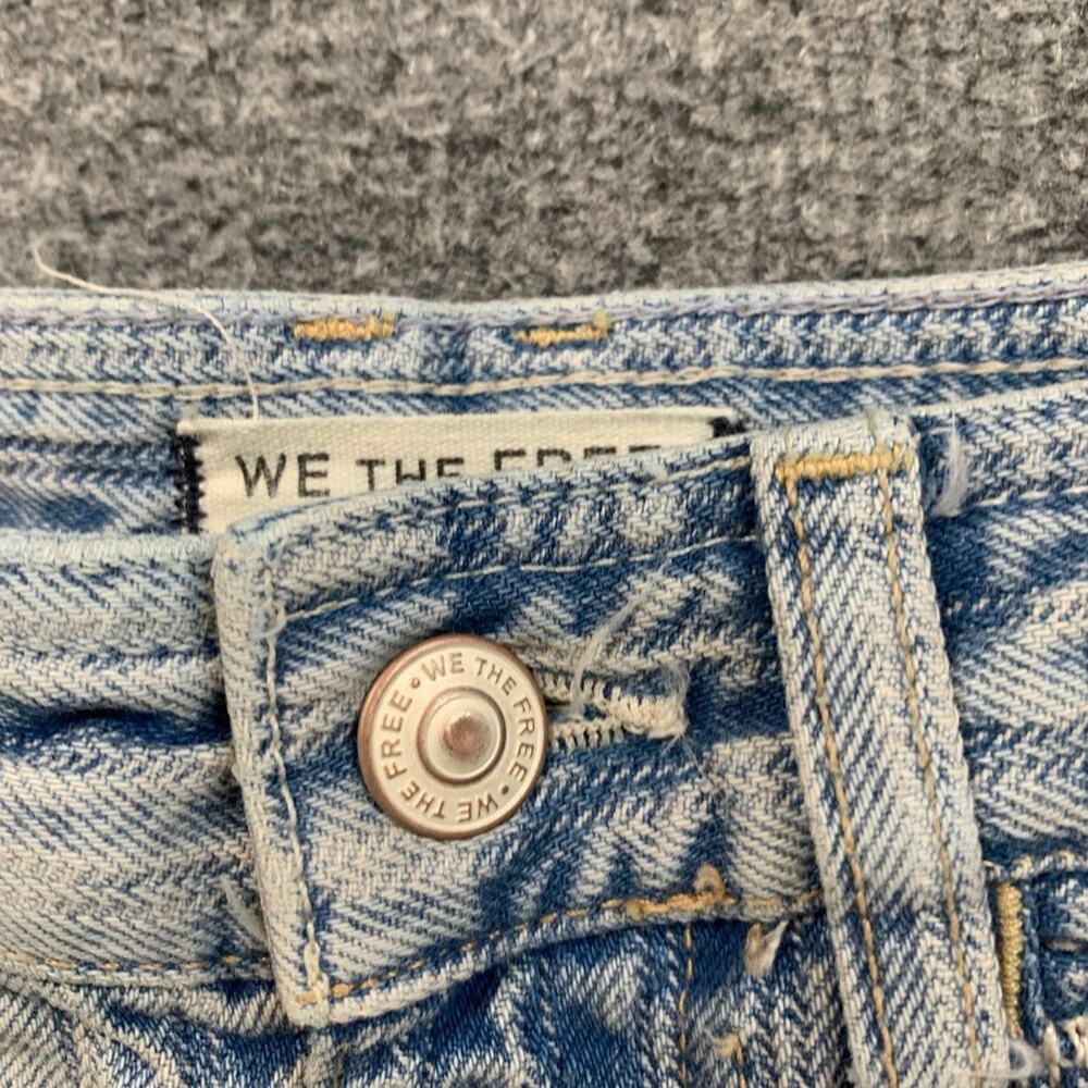 We The Free People Jeans Womens 28 Denim Brette Wide Leg Cropped Stripe Cuffed - Picture 8 of 15